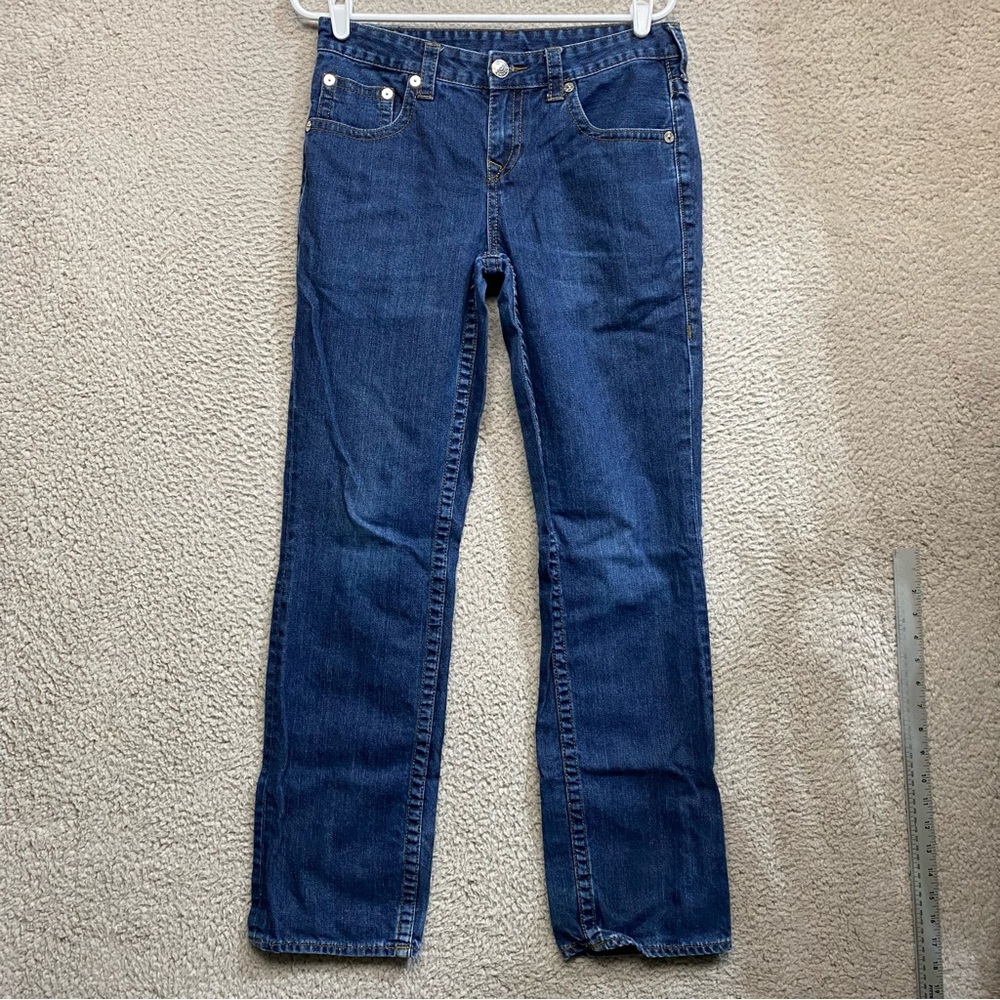 True Religion Womens size 20 straight dark wash blue jeans sz 20
